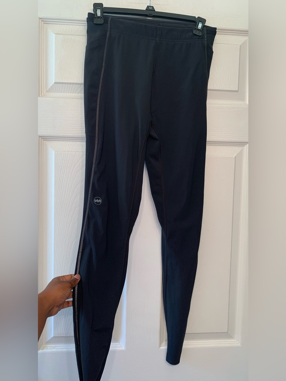 Janji black performance running tights with drawstring and side pockets size sma
